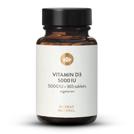 Vitamin D3 5000 IU vysoká koncentrace, 365 lisovaných tablet
