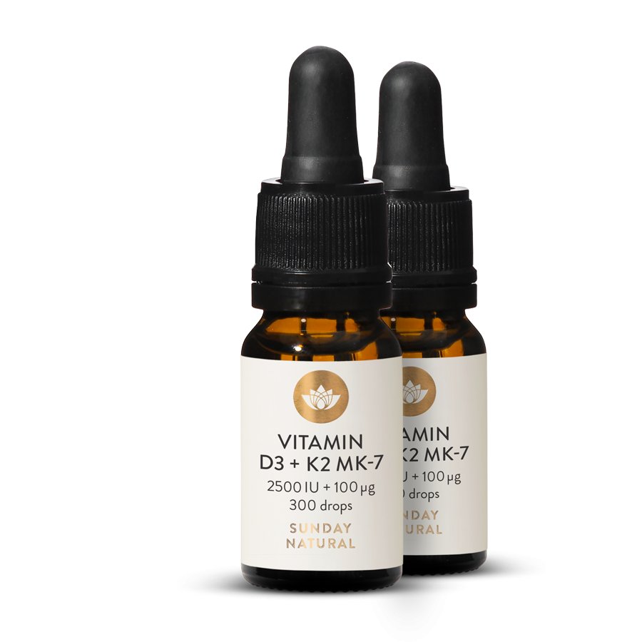 Vitamín D3 + K2 MK-7 2500 IU + 100 µg Kapky