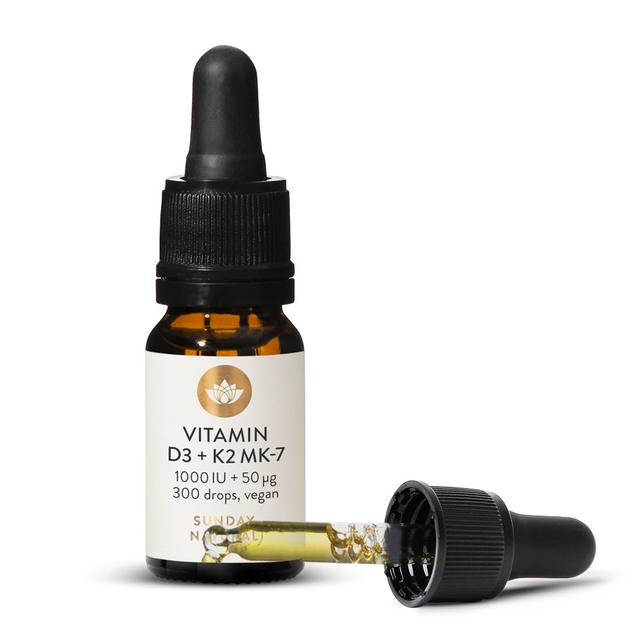 Vitamín D3 + K2 MK-7 1000 IU + 50 µg, Kapky, Vegan Vitamín D3 + K2 MK-7 1000 IU + 50 µg, Kapky, Vegan