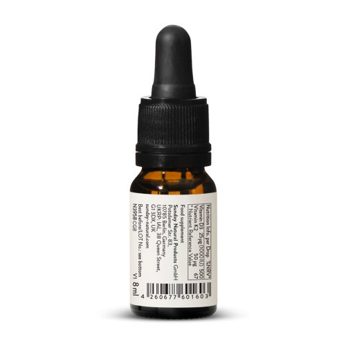 Vitamn D3 + K2 MK-7 1000 IU + 50 g, kapky, vegan
