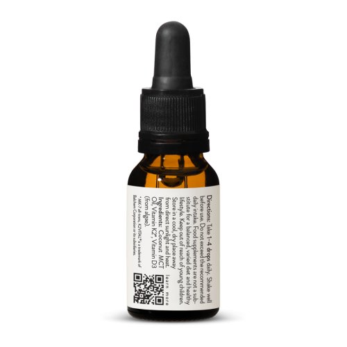 Vitamn D3 + K2 MK-7 200 IU + 15 g kapky, vegan
