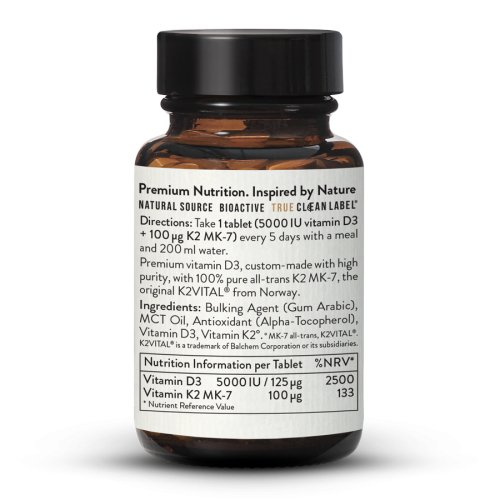 Vitamn D3 5000 IU + 100 g K2 MK-7 vysok koncentrace