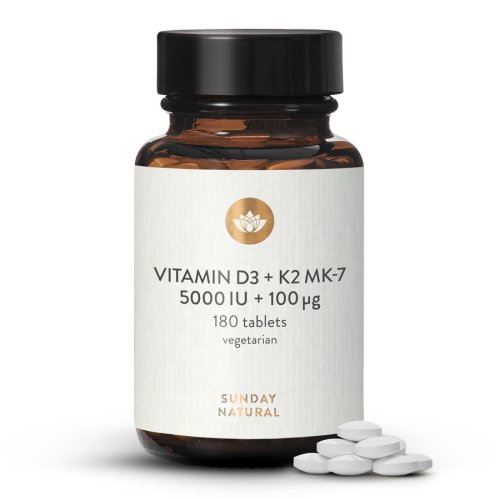 Vitamn D3 5000 IU + 100 g K2 MK-7 vysok koncentrace